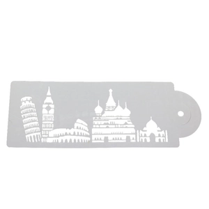 5-piece world landmark architecture baking stencils for cake decoration and painting