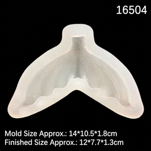 Large mermaid tail silicone mold for DIY fondant and clay crafts 14x10.5x1.8cm