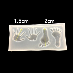 Silicone mold for DIY pendants featuring tiny handprint and footprint resin designs