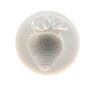 Translucent strawberry silicone mold for DIY resin crafts and jewelry making