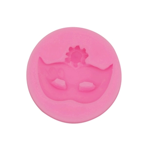 Pink mask shaped silicone mold for DIY fondant cake decoration and clay crafting