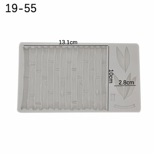 Bamboo texture silicone fondant mold with detailed stems and leaves, 13.1x10cm size