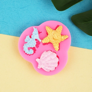 Starfish seahorse shell liquid silicone mold for fondant and cake decoration