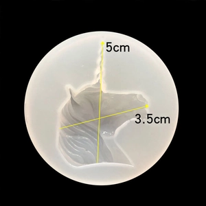 Detailed translucent silicone mold for DIY resin with unicorn head shape dimensions