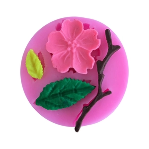 Roze siliconen zonnebloem en roos vorm voor fondant cake en klei ambachtelijke decoratie