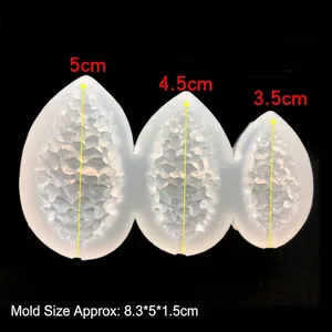 Translucent silicone pinecone mold for DIY resin crafts with three leaf shapes