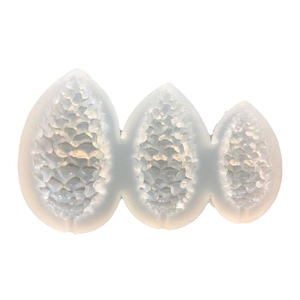 Translucent silicone mold with 3-cavity pinecone design for DIY resin crafts and soap