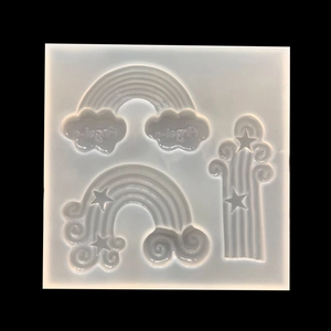 Moule en silicone nuage et arc-en-ciel pour pendentifs DIY en pâte ou résine