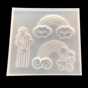 Moule en silicone translucide avec motifs nuage, arc-en-ciel et étoile pour bricolage
