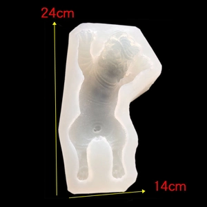 Makroansicht der 24 cm Shar-Pei Silikonform für Schokoladen- und Mousse-Kuchendeko