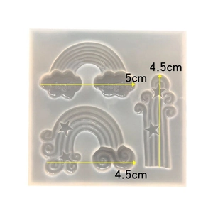 Moule en silicone translucide pour bricolage de pendentifs arc-en-ciel et étoiles
