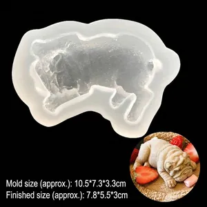 3D Shar Pei dog silicone mousse mold for cake and chocolate with detailed dimensions