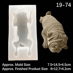 Shar Pei bulldog silicone mold for DIY mousse cake ice cream and soap making