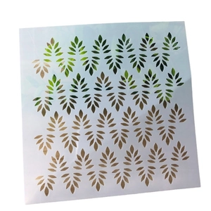 Leaf pattern DIY stencil for painting and scrapbooking on translucent white plastic