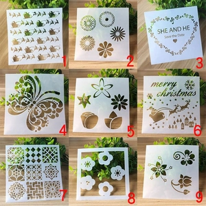 DIY PET Plastic Drawing Stencils For Kids Adults Painting Hollow Out Mandala Flower Butterfly Christmas Wedding Templates