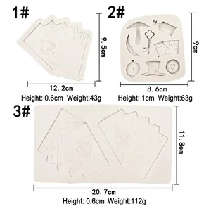 Alice in Wonderland and playing cards silicone fondant molds for cake decorating