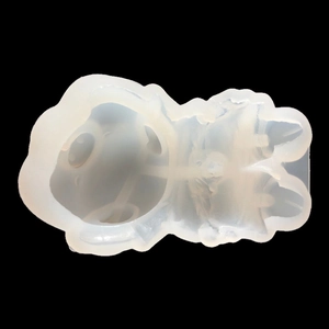 Vue détaillée du moule 3D en silicone en forme de cochon pour gâteaux et résine