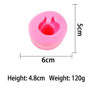 Pink silicone baby mold for cake fondant and chocolate DIY crafts 6x5x4.8cm