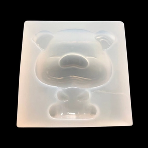 Detailed top view of a translucent pig-shaped silicone mold for DIY resin crafts