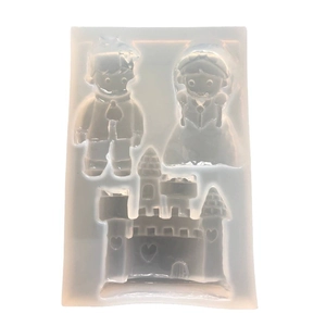 DIY crystal resin silicone mold featuring cartoon prince princess and castle shapes