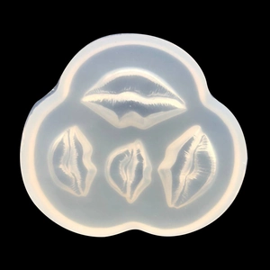 Detail der Silikonform mit vier Lippenformen für DIY-Harzhandwerk und Backen geeignet