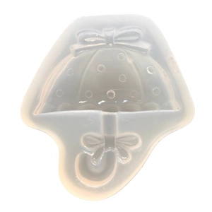 3D umbrella silicone mold with bow and polka dots for resin pendant making