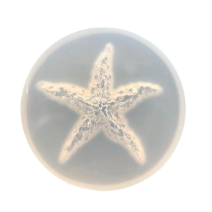 Starfish silicone mold for DIY resin casting and handmade craft making on white background
