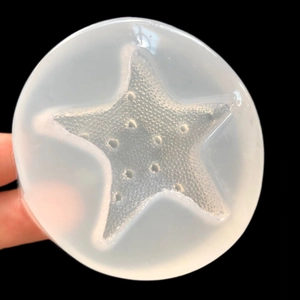 Starfish silicone mold for DIY crystal resin crafts on a black background