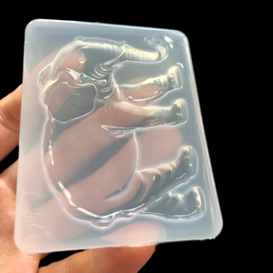 Translucent elephant silicone mold for DIY jewelry and epoxy resin handicraft making