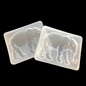 Macro detail of translucent elephant silicone mold for DIY resin crafts and clay jewelry