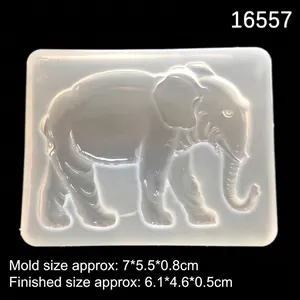 Elephant silicone mold for DIY resin and clay jewelry with mirror finish details