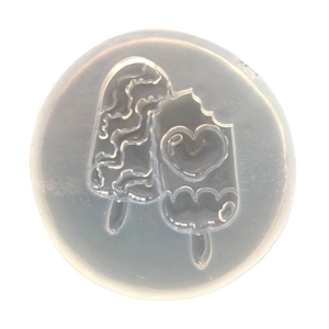 Round silicone mold for popsicle resin crafts with wave and heart ice cream patterns