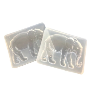 Set of two elephant-shaped silicone molds for DIY crystal resin crafts and handmade jewelry