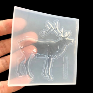 Handheld square silicone deer mold for DIY resin casting and clay art crafts