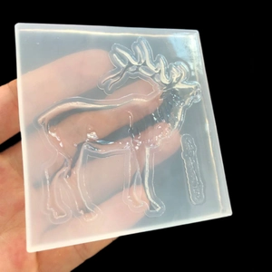 Translucent reindeer silicone mold for DIY resin crafts and clay casting art