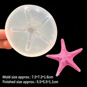 Starfish shaped silicone mold for DIY resin crafts and fondant cake decorations