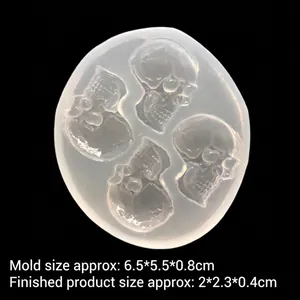 DIY silicone skull mold for Halloween crystal epoxy resin and candle making craft
