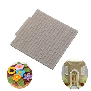 Silicone Cake Mold Brick Stone Wall Texture Fondant Chocolate Mold For Cake Decoration Baking Tools Home Kitchen Tools