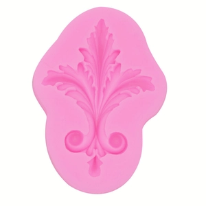 Silikonform in Rosa mit europäischem Blattrelief für Fondant und Schokoladendekoration