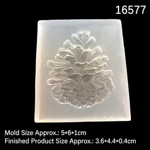 Translucent pine cone silicone mold for DIY fondant resin and clay Christmas decor