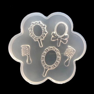 DIY silicone mold for cake fondant and resin featuring vintage mirrors and combs