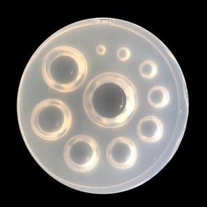 9-slot round silicone mold for DIY resin jewelry making with various sphere sizes