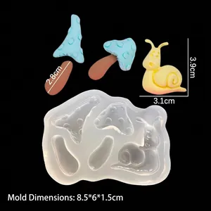 Silicone mold for mushroom and snail crafts including epoxy resin and clay DIY charms