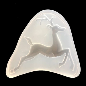 Vue détaillée du moule en silicone de renne translucide pour résine DIY et cristal