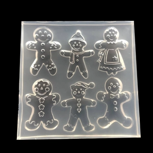 Moule en silicone à 6 cavités bonhomme de pain d'épices pour fondant et artisanat