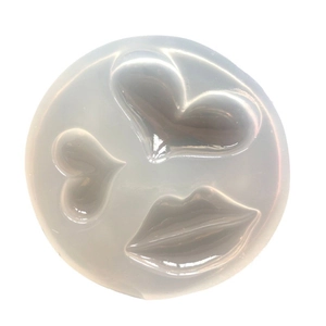 Silicone mold for resin with heart and sexy lip shapes for Valentine DIY crafts