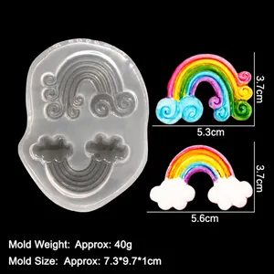 DIY cloud and rainbow silicone mold for resin jewelry casting with size dimensions