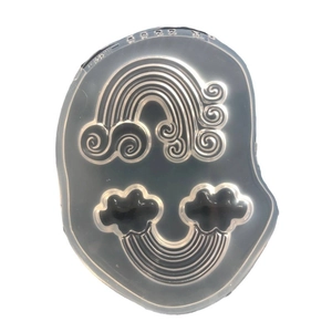 Transparent DIY silicone mold with two cute rainbow shapes for resin and clay crafts