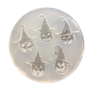 DIY Halloween pumpkin with witch hat silicone mold for crafts and resin pendants