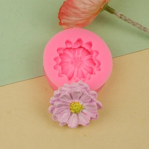 Molde de silicona de margarita rosa para decorar pasteles y manualidades de arcilla